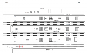 JR／松戸駅／上り線側／№301駅看板・駅広告、位置図