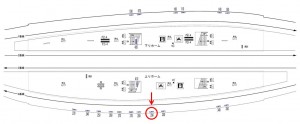 京王／北野駅／上りホーム前／№290駅看板・駅広告、位置図