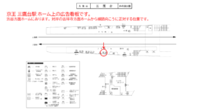 京王／三鷹台駅／駅がく／№100駅看板・駅広告、位置図