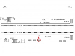 JR/水道橋駅/上りホーム/№106駅看板・駅広告、位置図