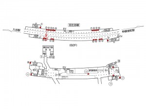 東京メトロ／上野駅／日比谷線／№9駅看板・駅広告、位置図