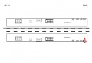 JR／越谷レイクタウン駅／上りホーム／№33駅看板・駅広告、位置図