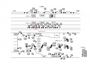 JR/前橋駅/下り風防壁/№80駅看板・駅広告、位置図