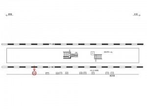 JR／与野本町駅／上り線側／№10駅看板・駅広告、位置図