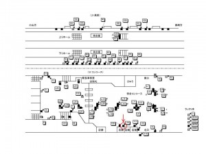 JR/前橋駅/柵外コンコース/№119駅看板・駅広告、位置図