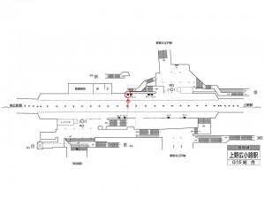 東京メトロ／上野広小路駅／銀座線／№1駅看板・駅広告、位置図