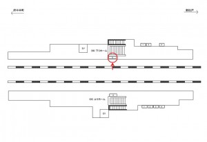 JR／新三郷駅／下りホーム／№5駅看板・駅広告、位置図