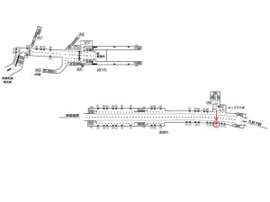 東京メトロ／飯田橋駅／東西線／№3駅看板・駅広告、位置図