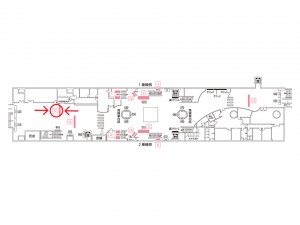 多摩都市モノレール　立川北駅／コンコースバナーB№B駅臨時広告・駅広告、位置図
