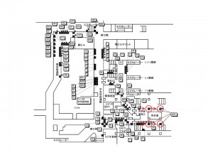 JR／高崎駅／J・ADビジョン 高崎駅新幹線改札内 1ヶ月№1駅デジタルサイネージ・駅広告、位置図