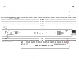 JR／王子駅／（貨物）貨物線側／№1駅看板・駅広告、位置図
