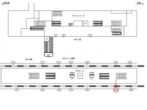 りんかい線／天王洲アイル駅／ホーム線側／№11駅看板・駅広告、位置図