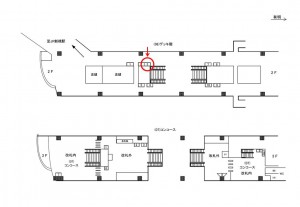 ゆりかもめ　新橋駅／デッキ階／№3駅看板・駅広告、位置図