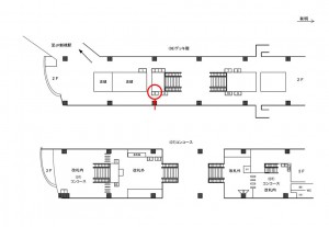 ゆりかもめ　新橋駅／デッキ階／№5駅看板・駅広告、位置図