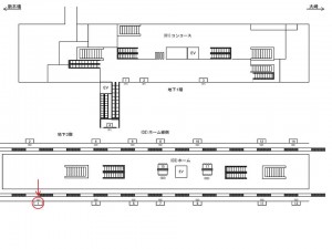 りんかい線/天王洲アイル駅/ホーム線側/№1駅看板・駅広告、位置図