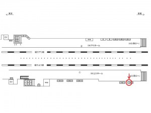 JR/水道橋駅/上りホーム/№102駅看板・駅広告、位置図