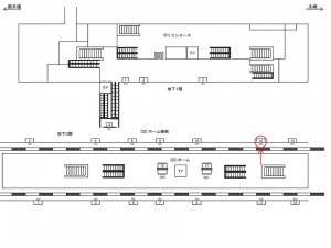 りんかい線／天王洲アイル駅／ホーム線側／№12駅看板・駅広告、位置図