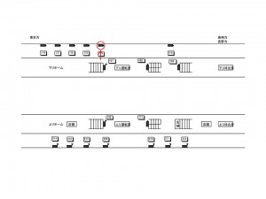 JR/高崎駅/新幹線下り風防壁/№277駅看板・駅広告、位置図