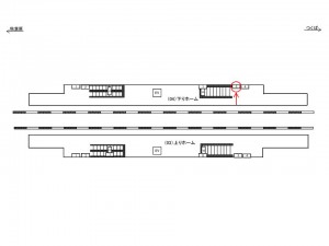 つくばエクスプレス／三郷中央駅／下りホーム／№3駅看板・駅広告、位置図