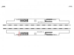 つくばエクスプレス/三郷中央駅/上りホーム/№2駅看板・駅広告、位置図