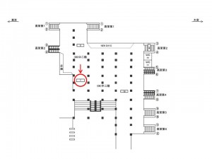 JR／上野駅／中二階／№7駅看板・駅広告、位置図