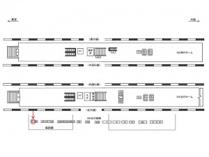 JR／浜松町駅／北行線側／№3駅看板・駅広告、位置図