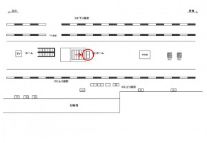 JR／河辺駅／ホーム／№1駅看板・駅広告、位置図