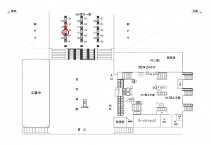 JR／川崎駅／東口1階／№110駅看板・駅広告、位置図