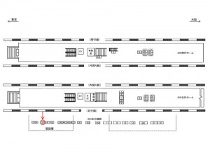 JR／浜松町駅／北行線側／№6駅看板・駅広告、位置図