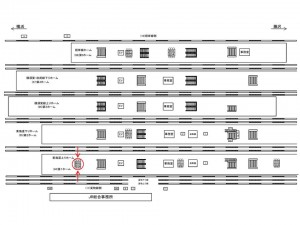 JR／大船駅／第1ホーム№B01&B02№02駅看板・駅広告、位置図