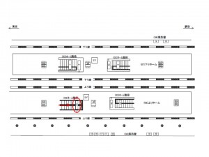 JR／海浜幕張駅／ホーム階段／№44駅看板・駅広告、位置図