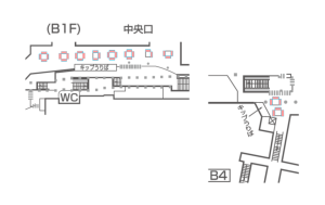 東京メトロ／大手町駅／MCV 単駅ロール1month 大手町（東西線）№1駅デジタルサイネージ・駅広告、位置図