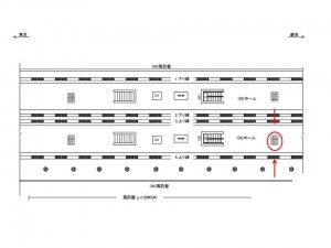 JR／南船橋駅／ホームベンチ№Ｂ03＆04№04駅看板・駅広告、位置図