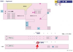 北総　小室駅／上／№2駅看板・駅広告、位置図