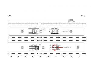 JR／海浜幕張駅／ホーム階段／№20駅看板・駅広告、位置図