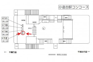 千葉都市モノレール　小倉台駅／改札前両面／№12駅看板・駅広告、位置図