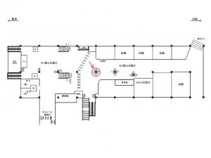 JR／浜松町駅／橋上本屋口№13、14、15、16（柱4面セット）№4駅看板・駅広告、位置図