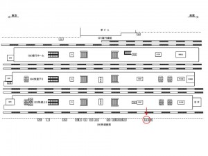 JR／三鷹駅／快速線前／№32駅看板・駅広告、位置図