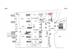 JR／千葉駅／3Ｆ階段／№6駅看板・駅広告、位置図
