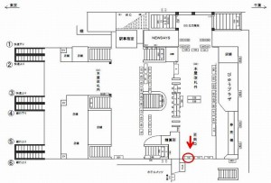 JR／津田沼駅／本屋改札外／№134駅看板・駅広告、位置図