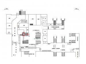 JR／西船橋駅／ホーム階段／№1駅看板・駅広告、位置図
