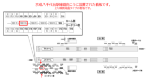 京成　八千代台駅／／№1832駅看板・駅広告、位置図