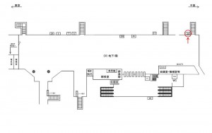 JR/新日本橋駅/地下1階/№38駅看板・駅広告、位置図