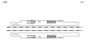 つくばエクスプレス／柏の葉キャンパス駅／下りホーム／№1駅看板・駅広告、位置図