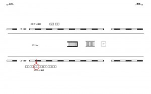 JR／牛浜駅／上り線前／№5駅看板・駅広告、位置図