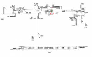 東京メトロ／大手町駅／千代田線／№35駅看板・駅広告、位置図