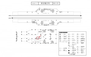 京王／京王堀之内駅／駅でん／№170駅看板・駅広告、位置図
