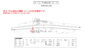 京王／平山城址公園駅／駅でん／№20駅看板・駅広告、位置図