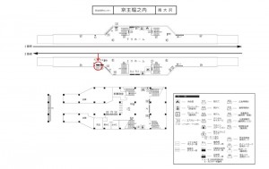 京王／京王堀之内駅／駅でん／№10駅看板・駅広告、位置図