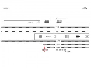 JR/小机駅/上り線側/№2駅看板・駅広告、位置図
